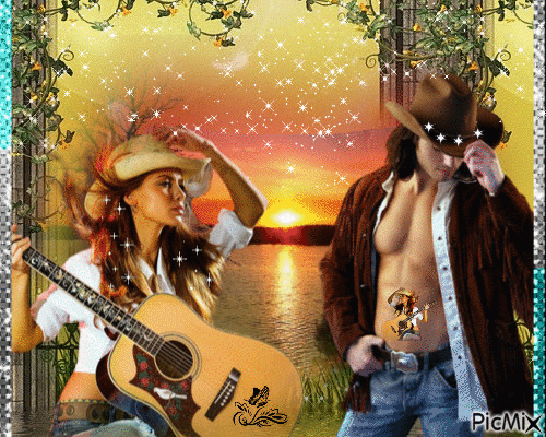 cowgirl et cowboy - Besplatni animirani GIF