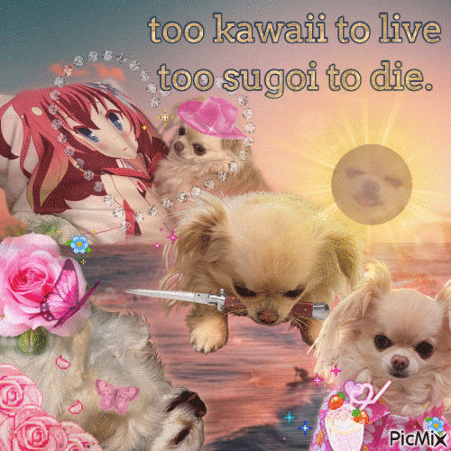 too kawaii to live too sugoi to die - Безплатен анимиран GIF