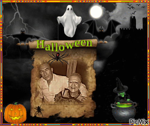 Rachida et Mohamed halloween - Free animated GIF