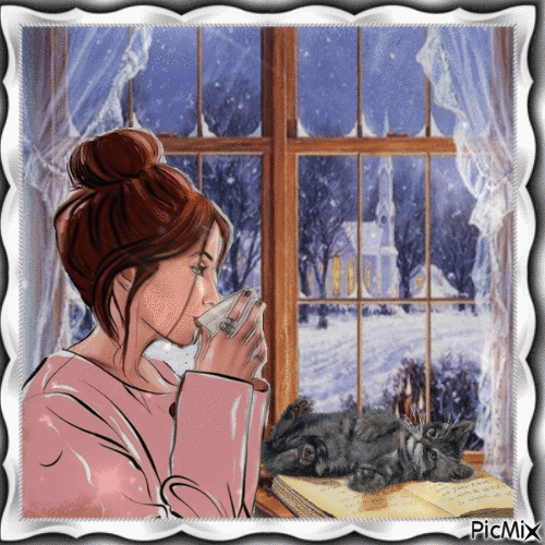 Invierno por la ventana - Bezmaksas animēts GIF