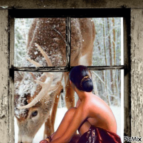 Watching Winter Through the Window - GIF animasi gratis