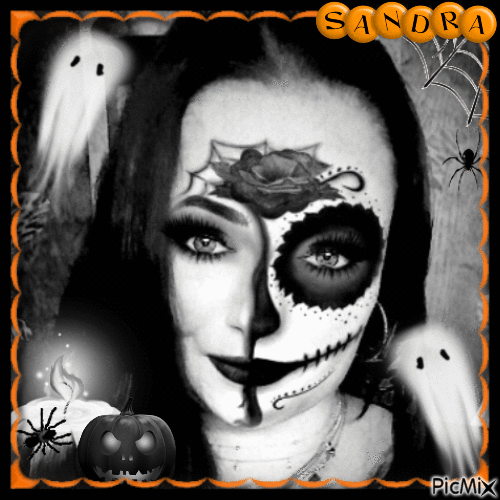 Halloween Me-Black/White/Grey/Orange - Безплатен анимиран GIF