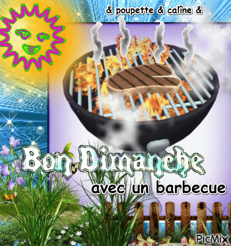bon dimanche avec un barbecue - Безплатен анимиран GIF