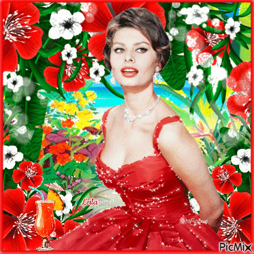 Italian actress Sophia Loren - Бесплатный анимированный гифка
