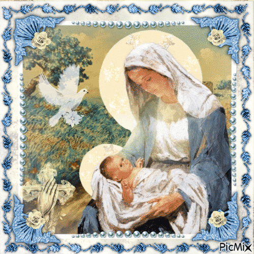 Marie & l'Enfant Jésus - GIF animado gratis