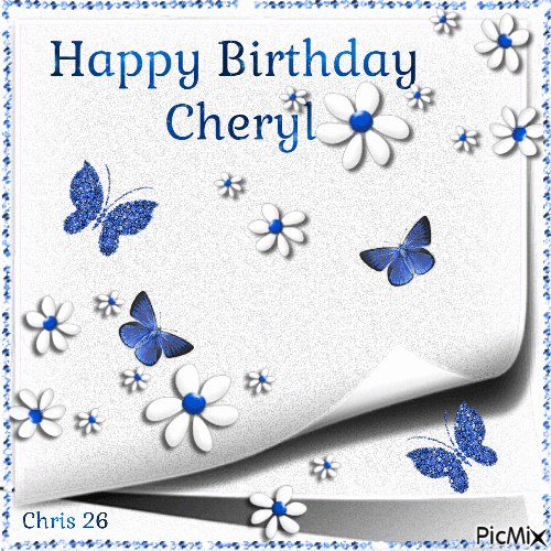 Happy Birthday Cheryl (personal for cousin) - Free animated GIF