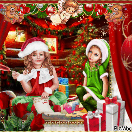 Niños en navidad - Ingyenes animált GIF