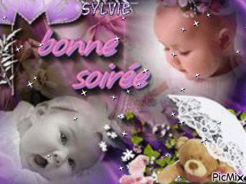 bébé et peluche Sylvie - GIF animado gratis