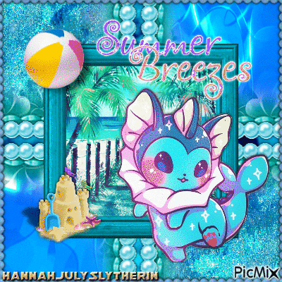 (((♥)))Vaporeon Spends time at The Beach(((♥))) - Free animated GIF