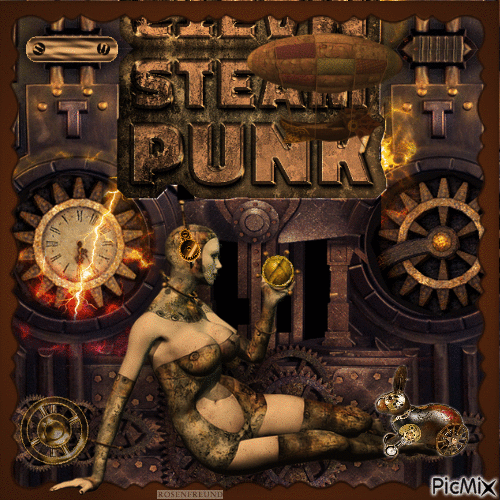 Steampunk Frau - GIF animado grátis