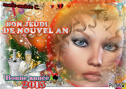 Début - Nouvelle année 2015 & Bon jeudi de Nouvel An & Bonne année . - GIF animado gratis