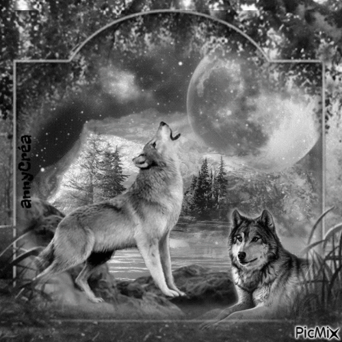 Ma passion pour les loups - Animovaný GIF zadarmo