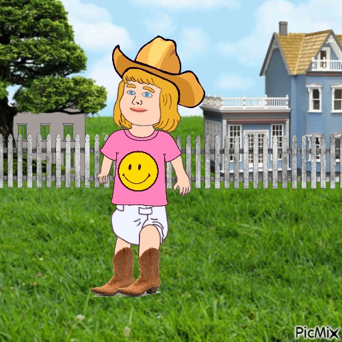 Western baby in yard - 無料png