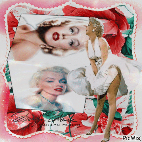 Marilyn Monroe in einem Würfel - Gratis geanimeerde GIF