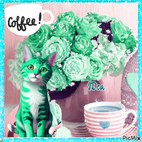 Coffee flowers - GIF animado grátis