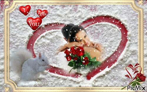 Heart on the snow. - GIF animado grátis
