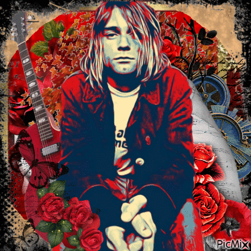 Kurt Cobain art by daisy - GIF animé gratuit