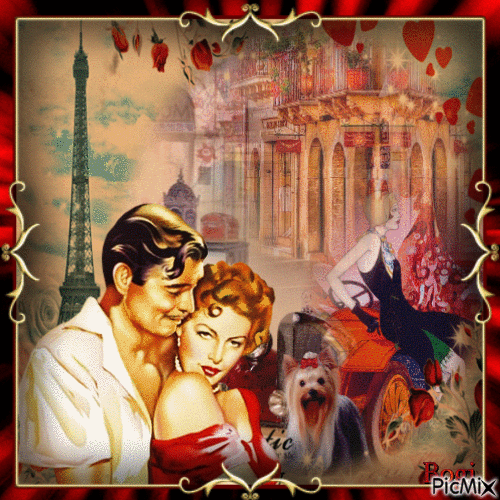 Romantic story in Paris... - Ingyenes animált GIF