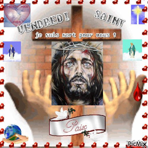 vendredi saint 25 mars - Бесплатный анимированный гифка