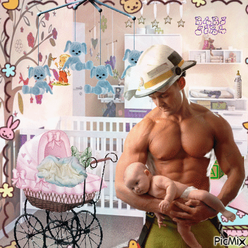 bebe con su papa - Безплатен анимиран GIF