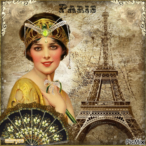 vintage paris - GIF animado gratis