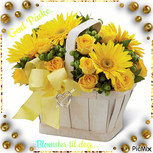 Flowers for you. Happy Easter - Besplatni animirani GIF