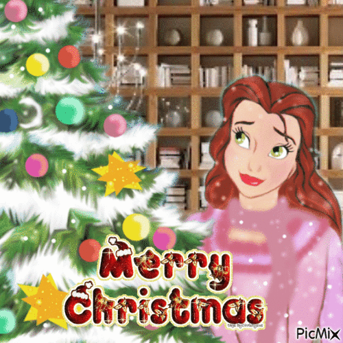 Merry Christmas from Belle - Darmowy animowany GIF