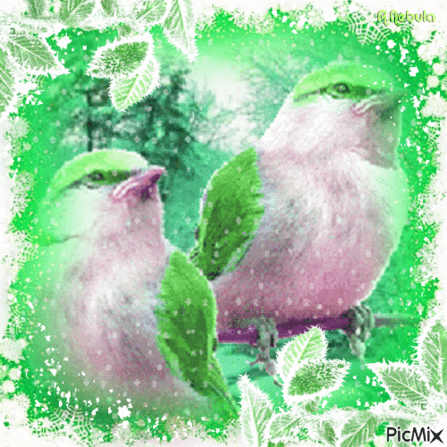 Winter in green and white - Ingyenes animált GIF