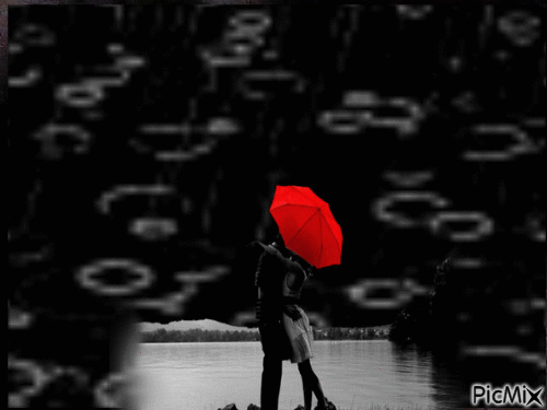 Kissing in the Rain - GIF เคลื่อนไหวฟรี