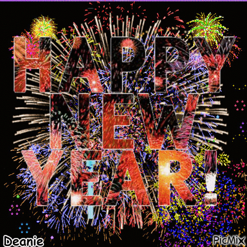 HAPPY NEW YEAR FIREWORKS - Безплатен анимиран GIF