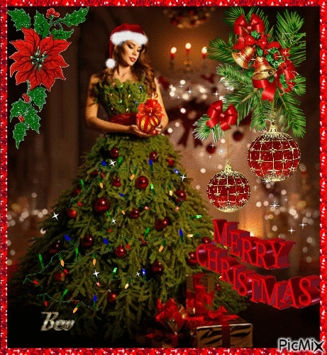 Christmas tree dress - Gratis geanimeerde GIF