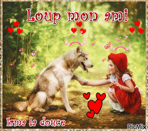 Loup mon ami - Бесплатный анимированный гифка