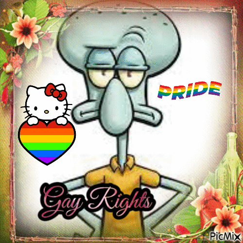 squidbussy says gay rights - Бесплатный анимированный гифка