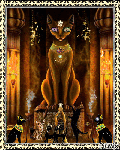 Egyptian cat goddess - GIF animado gratis