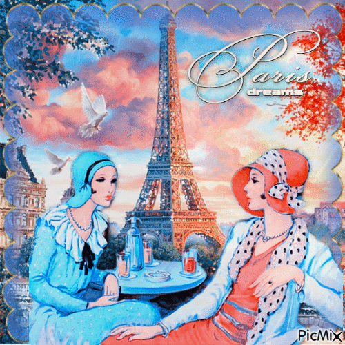 Eleganz in Paris - Vintage - GIF animado grátis