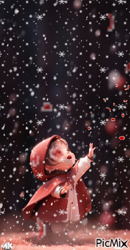 Nieve con pétalos - Animovaný GIF zadarmo