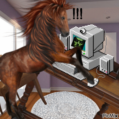 no horsey dont play the scary maze game!! - Animovaný GIF zadarmo