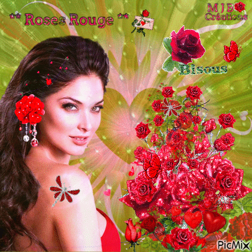 .. Roses Rouge .. M J B Créations - Bezmaksas animēts GIF