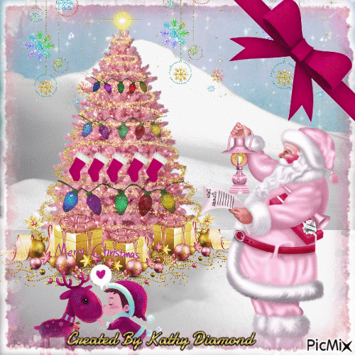 Pink Christmas - Gratis animerad GIF