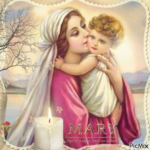 Mary with Jesus - Nemokamas animacinis gif