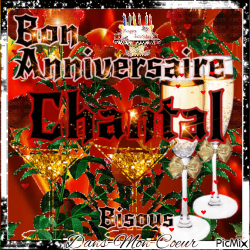 Bon anniversaire  Chantal - Бесплатный анимированный гифка