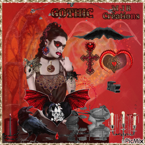 ..ST VALENTIN . GOTHIC . M J B Créations - Free animated GIF