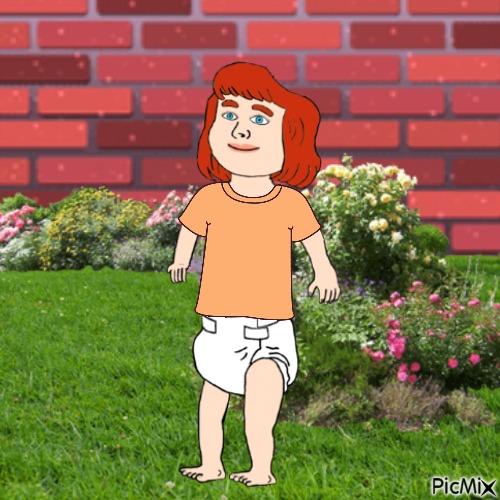 Baby in garden (my 2,765th PicMix) - безплатен png