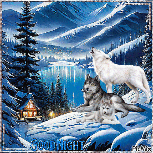 Good Night. Wolves - GIF animado grátis