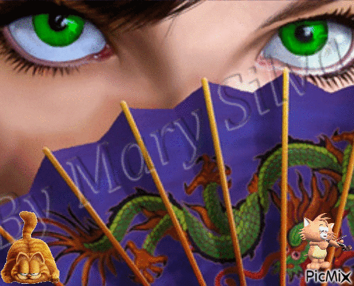 Green eyes - Бесплатный анимированный гифка