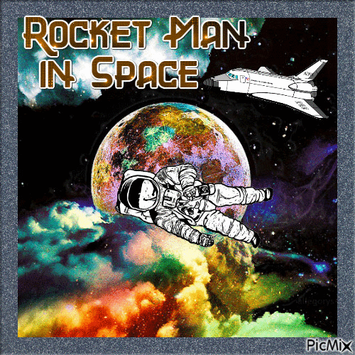 Rocket Man in Space - GIF animado gratis