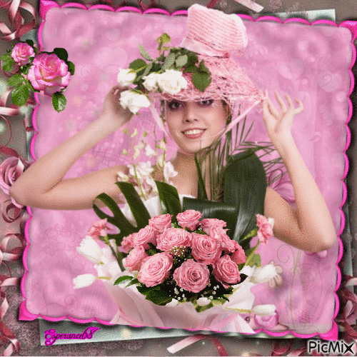 Pink portrait - Bezmaksas animēts GIF