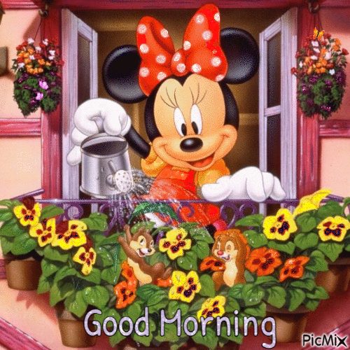 Good morning, Minnie Mouse - GIF animé gratuit