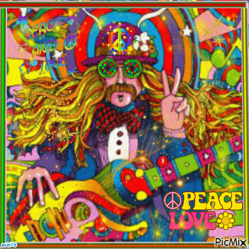 peace and love - GIF animate gratis
