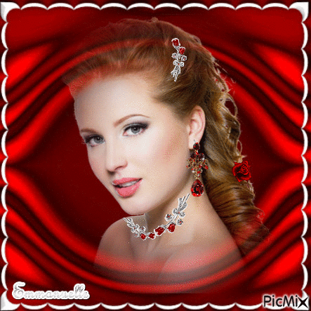 Une femme élégante en rouge et blanc - Ingyenes animált GIF